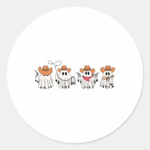 Cowboy Ghost Halloween Ghoul Design Funny Cowgirl Runder Aufkleber