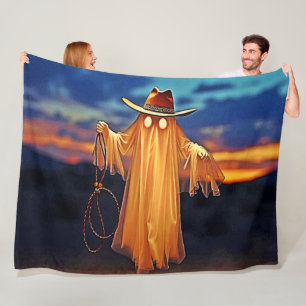Cowboy Ghost im Sunset Design Fleecedecke