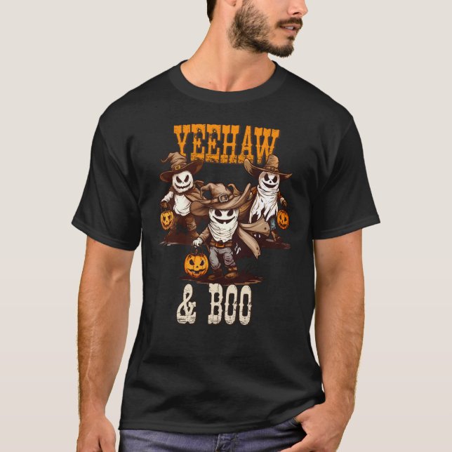 Cowboy Ghost Trio Halloween T-Shirt (Vorderseite)