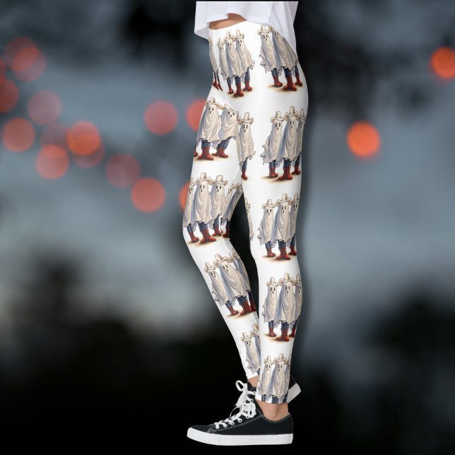 Cowboy Ghosts Rootin Tootin Western Halloween Leggings (Matching items available in the collection)