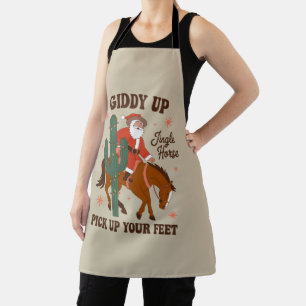 Cowboy Giddy Up Jingle Pferd holt Ihr Füße hoch Schürze