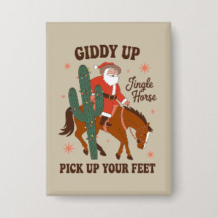 Cowboy Giddy Up Klingel Pferd Heb deine Füße Button