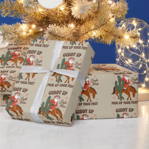 Cowboy Giddy Up Klingelglöckchen Pferd Heb deine F Geschenkpapier