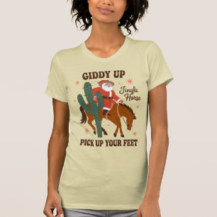 Cowboy Giddy Up Klingelglöckchen Pferd Heb deine F T-Shirt