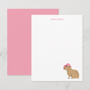 Cowboy Girl Capybara Tierkinder Schreibpapier Mitteilungskarte