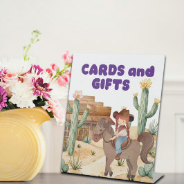 Cowboy Girl on Horday Party Cards & Gifts Sockelschild