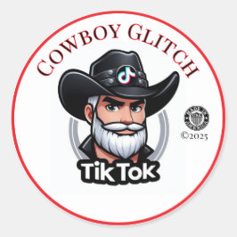 Cowboy Glitch | Rund | Aufkleber