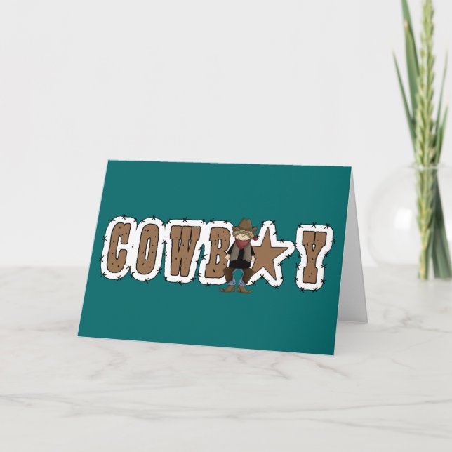Cowboy-Glückwunsch - Western-neuer Job oder Karte (Vorderseite)