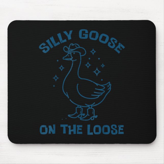Cowboy Goose Silly On The Loose Funny Animal Men W Mousepad (Vorne)