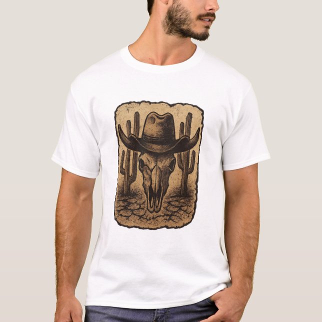 Cowboy-Grafik  T-Shirt (Vorderseite)