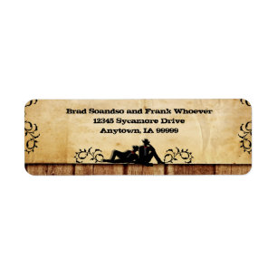 Cowboy Grooms Custom Gay Wedding Rücksendeadresse