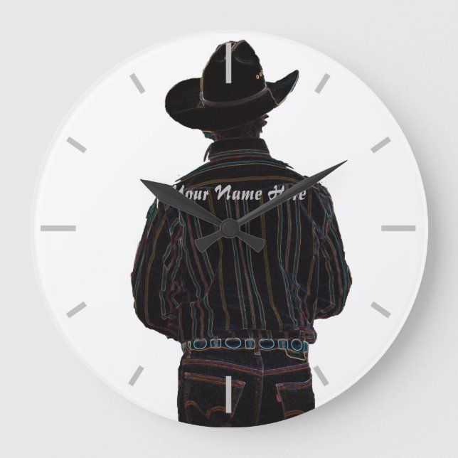 Cowboy Große Wanduhr (Vorderseite)