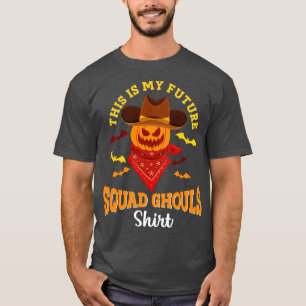 Cowboy Halloween Future Squad Ghouls Skelettpumpe T-Shirt