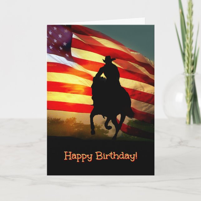 Cowboy Happy Birthday Card Karte (Vorderseite)