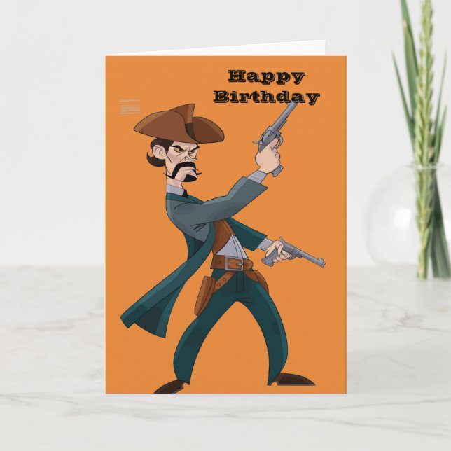 Cowboy Happy Birthday Grußkarte Karte (Vorderseite)