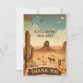 Cowboy Hat Baby Shower Dankeskarte