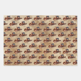 Cowboy Hat Cowhide Geschenkpapier Set