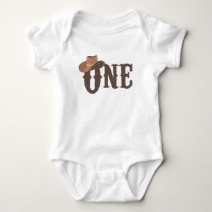 Cowboy Hat ein 1. Geburtstag Baby Bodysuit Strampler
