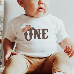 Cowboy Hat ein 1. Geburtstagsbaby Baby T-shirt