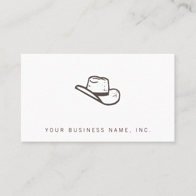 Cowboy Hat Letterpress Style Visitenkarte (Vorderseite)