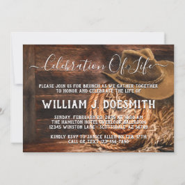 Cowboy-Hat-Memorial-Service-Ankündigung Einladung