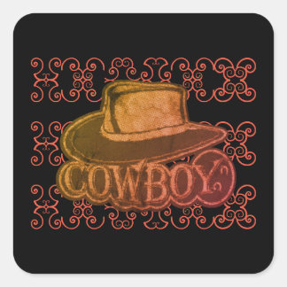 Cowboy Hat Multi-Color Quadratischer Aufkleber