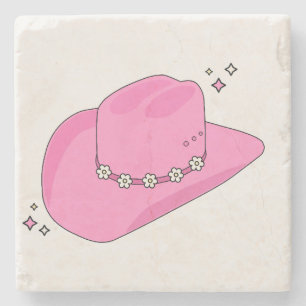 Cowboy Hat Preppy Pink Steinuntersetzer