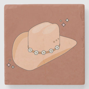 Cowboy Hat Rust Terracotta Steinuntersetzer
