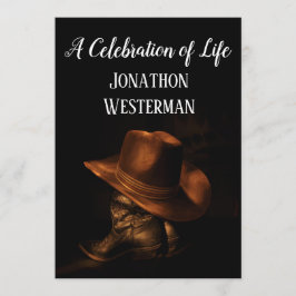 Cowboy Hat und Boots Celebration of Life Einladung