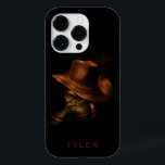 Cowboy Hat und Lederstiefel Maskuline personalisie Case-Mate iPhone 14 Pro Hülle<br><div class="desc">Auf dem Boden stehen ein Paar schwarze Lederkuschelstiefel mit einem braunen Cowboy,  der über den Boden gezogen ist. Personalisieren Sie,  indem Sie den Text bearbeiten oder Text ohne Namen löschen.</div>