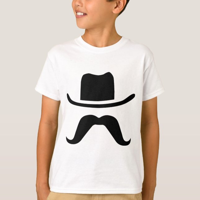Cowboy Hat und Mustache T-Shirt (Vorderseite)