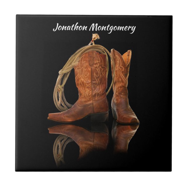 Cowboy Hat und Seil Fliese (Vorderseite)