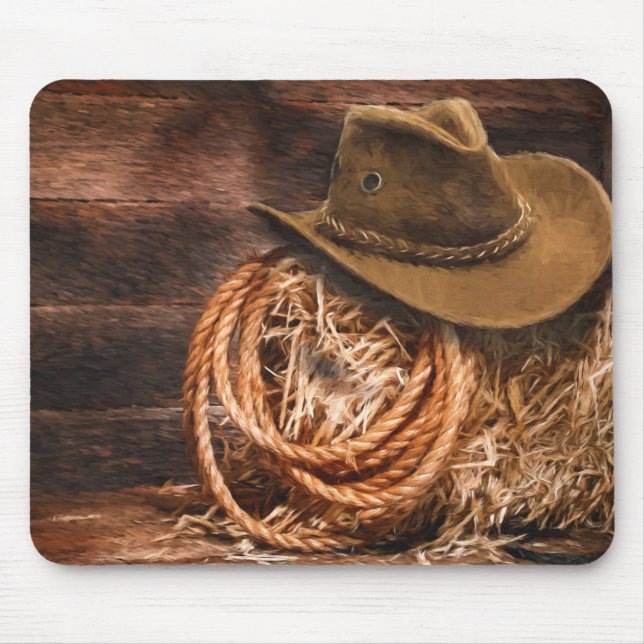 Cowboy Hat und Seil Mousepad (Vorne)
