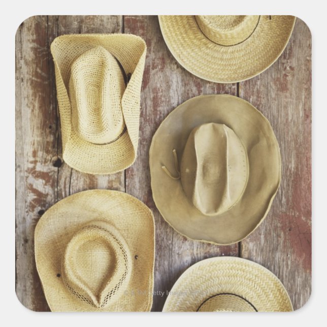 Cowboy Hats Quadratischer Aufkleber (Vorderseite)