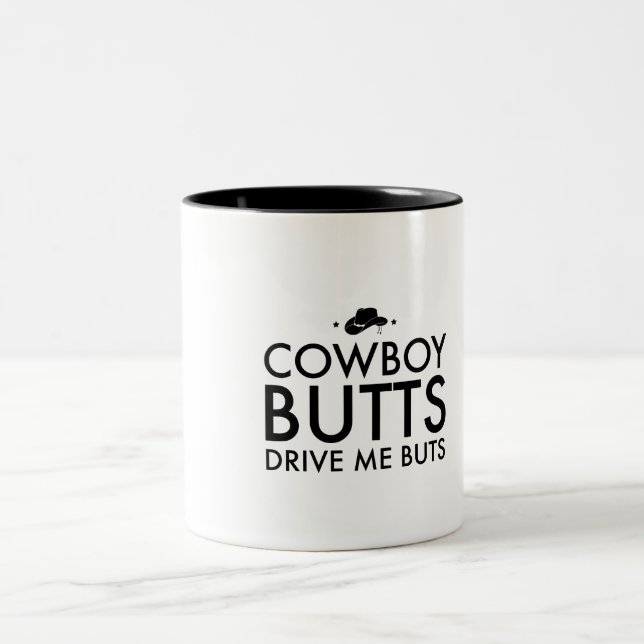 Cowboy-Hintern fahren mich Nuts Zweifarbige Tasse (Mittel)