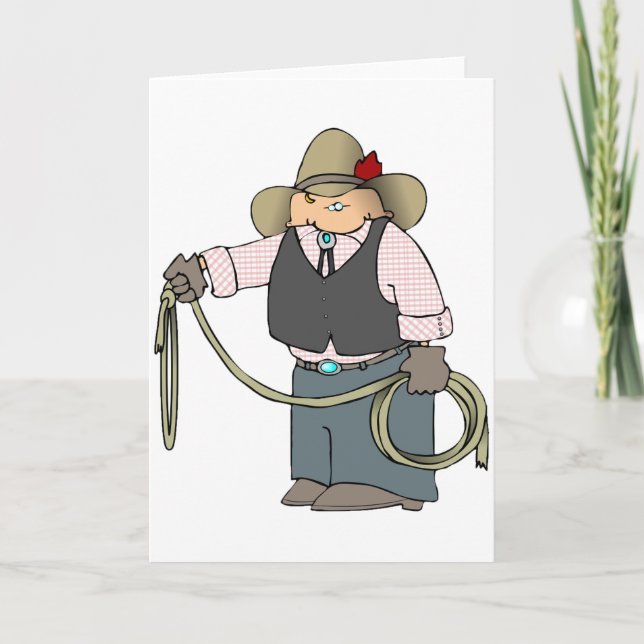 Cowboy Holding a Lasso Grußkarten Karte (Vorderseite)