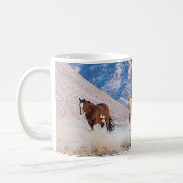 Cowboy Horse Drive auf der Hideout Ranch Kaffeetasse (Links)