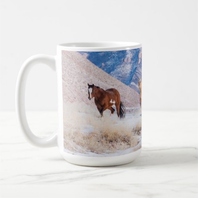 Cowboy Horse Drive auf der Hideout Ranch Kaffeetasse (Links)