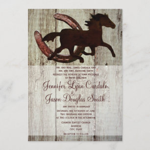 Cowboy Horse Horseshoe Country Wedding Einladungen