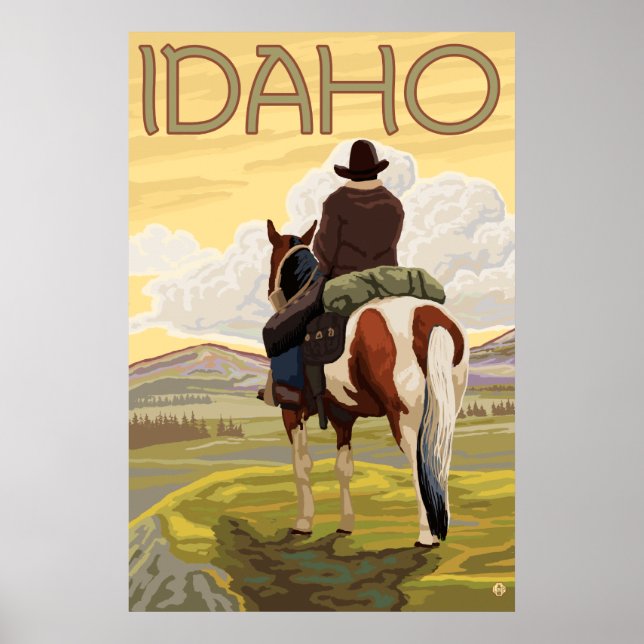 Cowboy & Horse - Idaho Poster (Vorne)