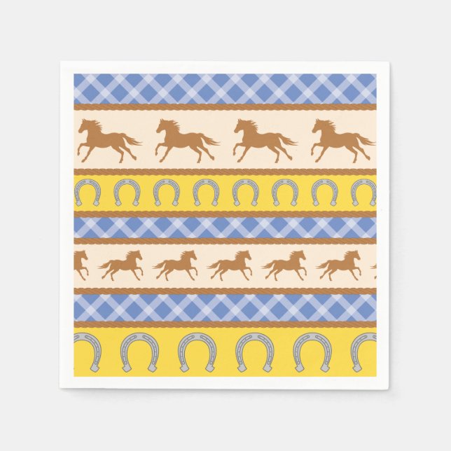 Cowboy Horse Kid's Geburtstagsparty Thema Serviette (Vorderseite)