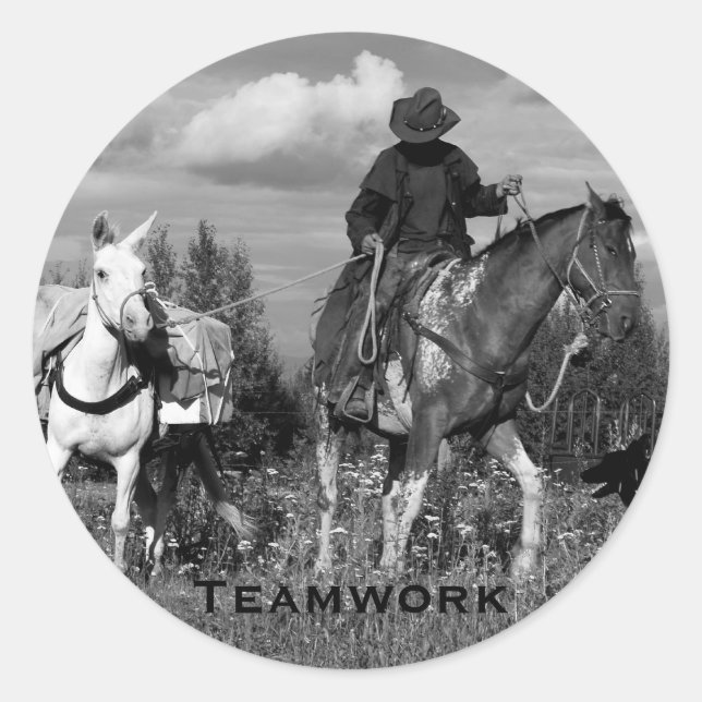 Cowboy Horse&Mule Stickers (Vorderseite)