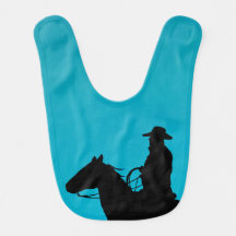 Cowboy & Horse Silhouette auf Türkis
