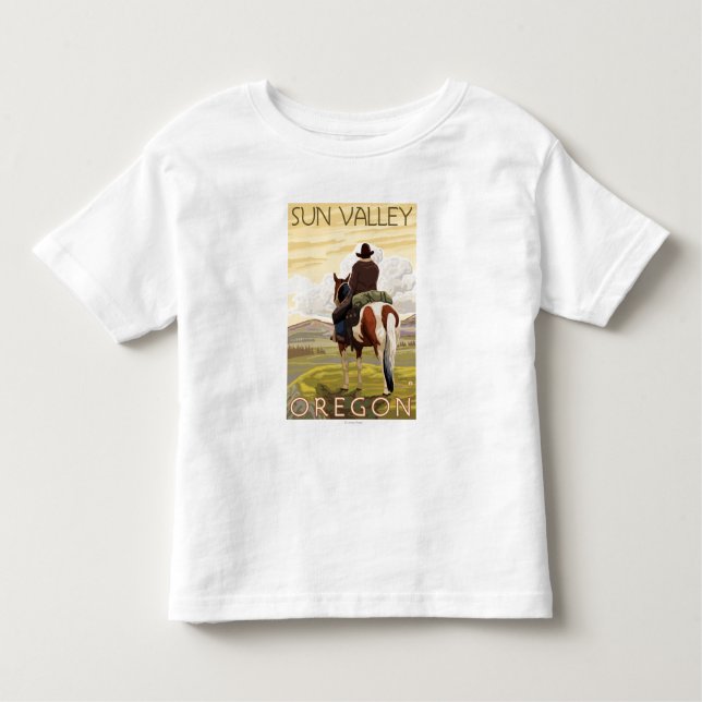 Cowboy & Horse - Sun Valley, Idaho Kleinkind T-shirt (Vorderseite)