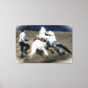 *~* Cowboy Horse Western Rodeo Vintag AR22 Leinwanddruck