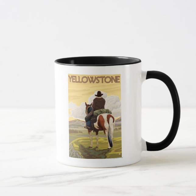 Cowboy & Horse - Yellowstone Nationalpark Tasse (Rechts)