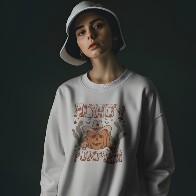 Cowboy "Howdy Pumpkin" Niedlicher Halloween-Wester T-Shirt (Von Creator hochgeladen)