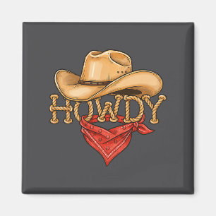 Cowboy Howdy Seil Hut Bandana Western Rodeo Design Magnet