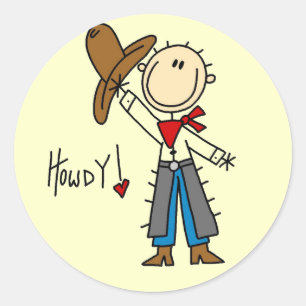 Cowboy-Howdy-T-Shirts und Geschenke Runder Aufkleber