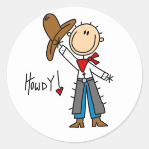 Cowboy-Howdy-T-Shirts und Geschenke Runder Aufkleber